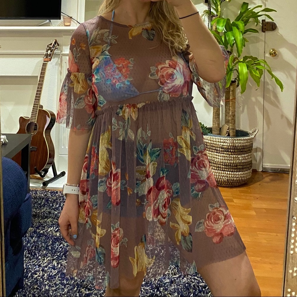 Floral Clear Cover Up